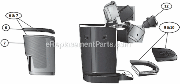 Page A Diagram and Parts List for BVMC-KG6  Mr Coffee Coffee Maker